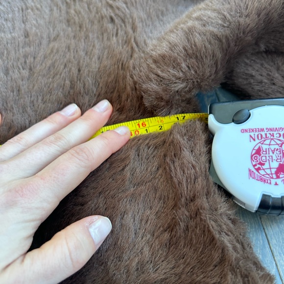 Zara Brown Faux Fur Cardigan with Gold Floral Accents - Picture 7 of 8